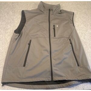 Little Donkey Andy Mens XL Grey Full Zip Softshell Vest Outdoor Gorpcore
